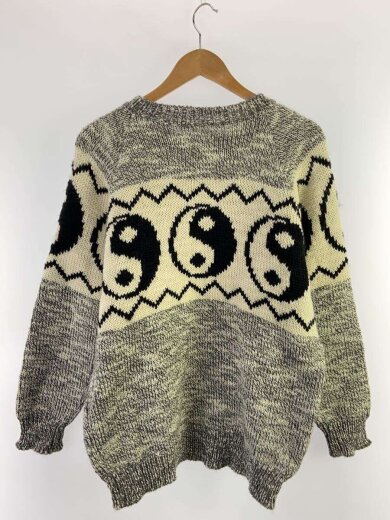 商品画像：ニット・セーター(厚手)/M/ウール/GRY/総柄/22AW-KN01// 2