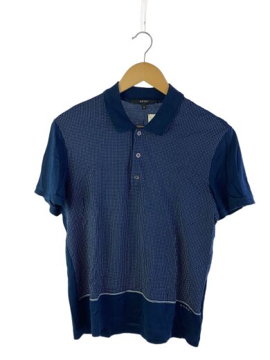 商品画像：ドット総柄ポロシャツ/S/コットン/NVY/ドット/323207　X3923// 1
