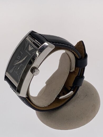 商品画像：クォーツ腕時計/アナログ/レザー/BLK/BLK/AR-0143/社外ベルト 2