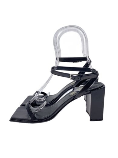 商品画像：スクエアトゥチャンキーヒールアンクルベルト/36.5/BLK 1