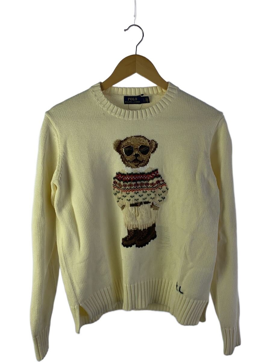 POLO RALPH LAUREN / POLOベアクルーネックセーター/L/コットン/WHT