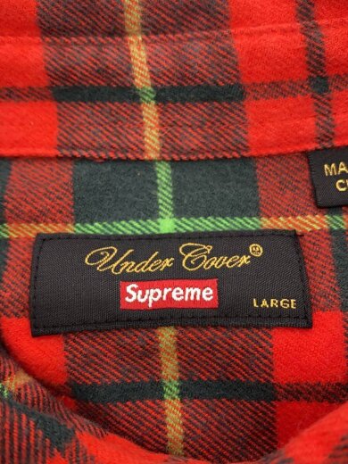 商品画像：23SS S/S Flannel Shirt/L/コットン/RED/チェック 3