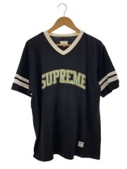 17AW/Glitter Arc Football Top/L/コットン/BLK