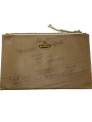 クラッチバッグ/レザー/BEG/総柄使用感有/キズ/