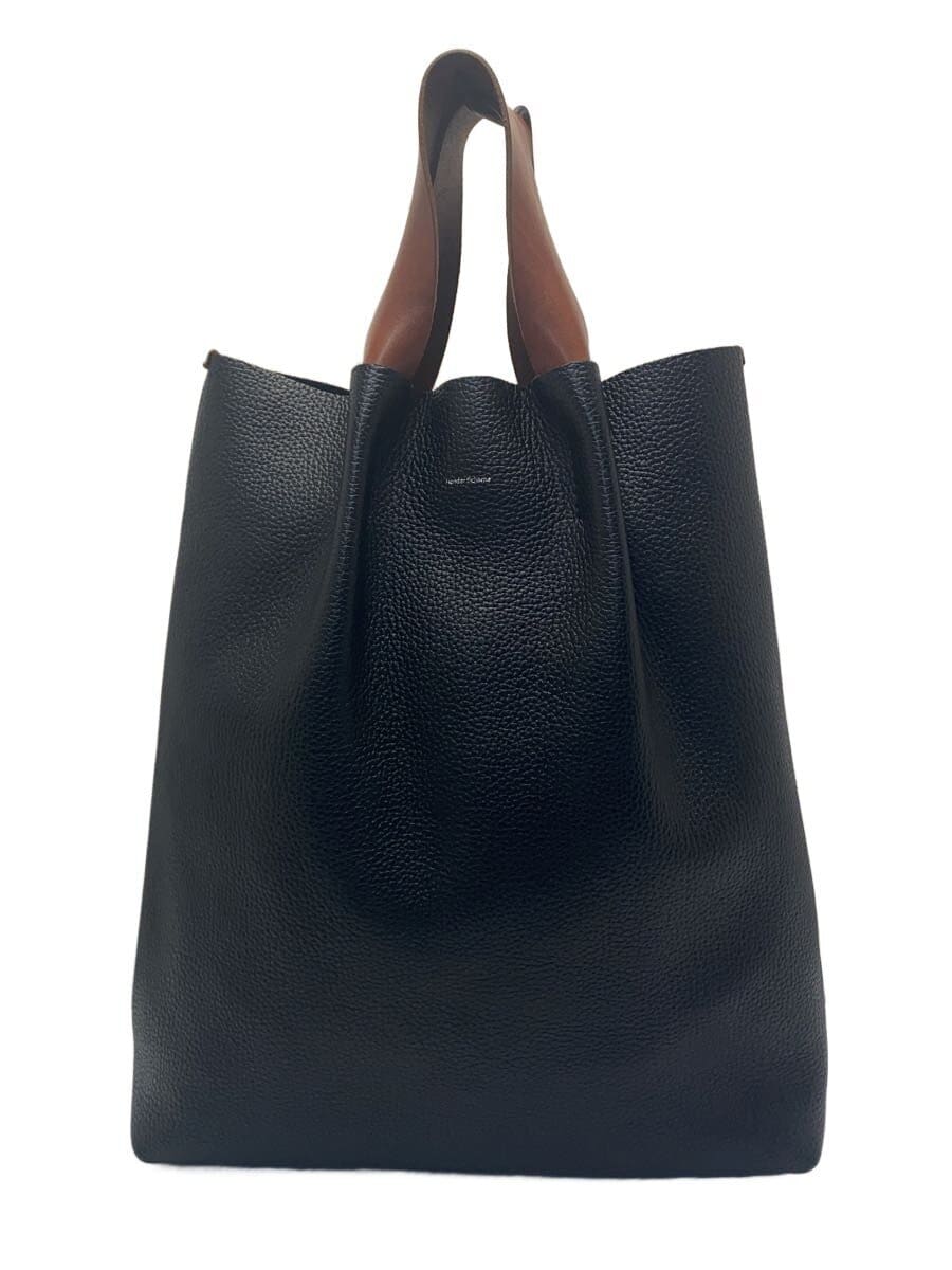 Hender Scheme / トートバッグ/レザー/BLK/無地