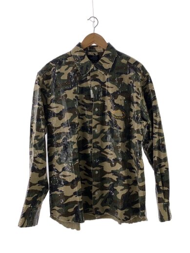 商品画像：長袖シャツ/L/コットン/KHK/カモフラ 1