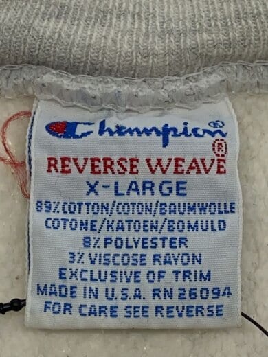 商品画像：90s/REVERSE WEAVE/スウェット/XL/コットン/GRY 3