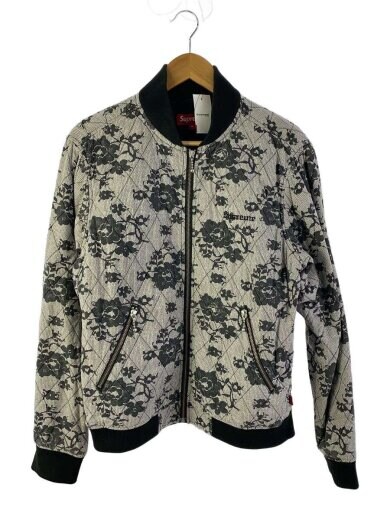 商品画像：Quilted Lace Bomber Jacket/M/コットン/ブラック/総柄// 1