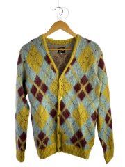 21AW/MOHAIR CARDIGAN ARGYLE/カーディガン(厚手)/XS/モヘア/YLW/チェック