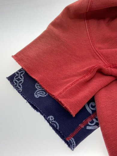 商品画像：半袖スウェット/バンダナ/パッチワーク/パーカー/XS/コットン/RED 5