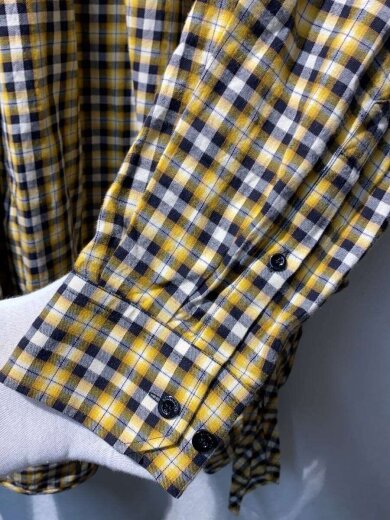 商品画像：長袖シャツ/40/コットン/YLW/チェック/520497 TBM09 6
