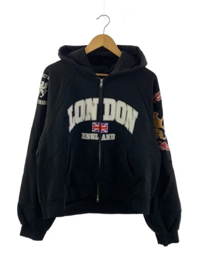 商品画像：ジップパーカー/2/コットン/BLK 1