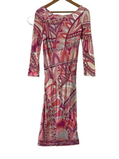 商品画像：長袖ワンピース/36/レーヨン/PNK/総柄/21RL636 1