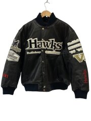 ジャケット/--/牛革/BLK/総柄/福岡ソフトバンクホークス/ダイエーホークス/ソフトバンク/20