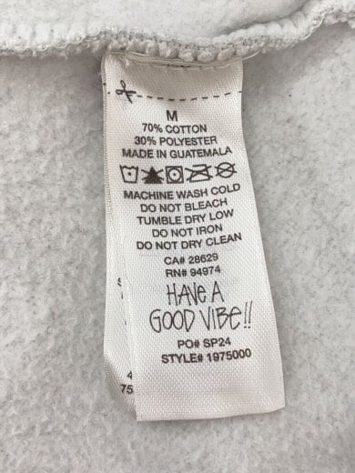 商品画像：ジップパーカー/M/コットン/GRY/無地/1975000 4