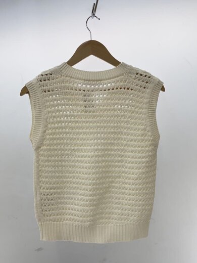 商品画像：ニットベスト(薄手)/S/コットン/WHT/無地/2533310136 2