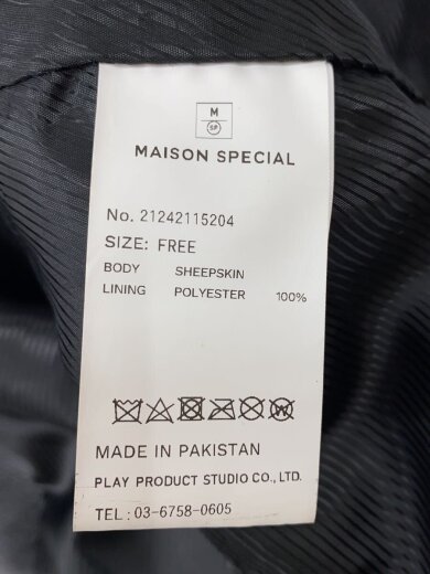 商品画像：Leather Tailored Jacket/FREE/羊革/BLK/無地/21242115204 4