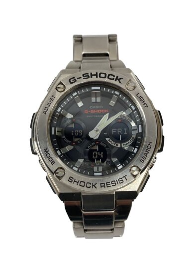 商品画像：ソーラー腕時計/アナログ/ステンレス/BLK/SLV/GST-W110D 1