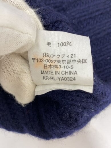 商品画像：ニット・セーター(厚手)/L/ウール/NVY/無地/KR-RL-YA0324 4