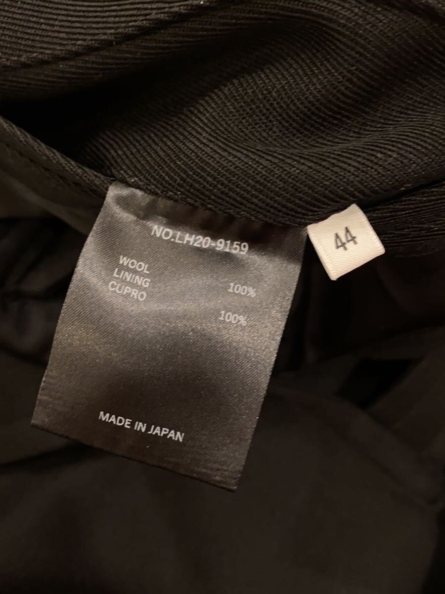 Lithium homme / 21AW/WOOL GABARDINE TIELOCKEN COAT/44/ウール/BLK/LH-20-9159