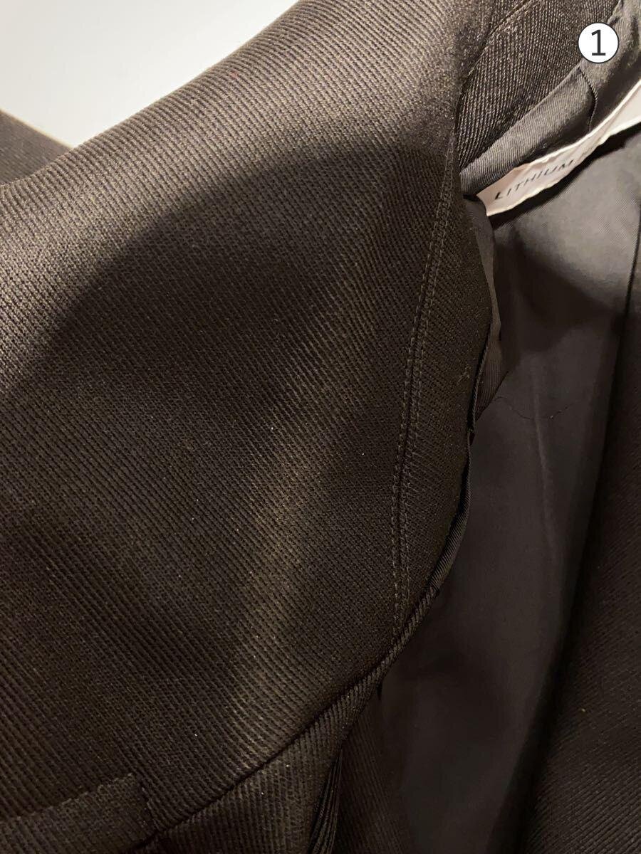 Lithium homme / 21AW/WOOL GABARDINE TIELOCKEN COAT/44/ウール/BLK/LH-20-9159