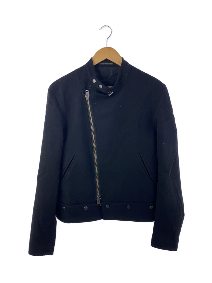 yohji yamamoto POUR HOMME / ダブルライダースジャケット/2/ウール/BLK/無地/HF-Y10-136