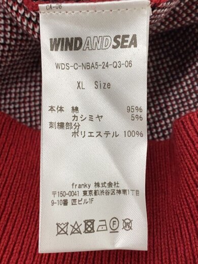 画像：WIND AND SEA × NBAニット・セーター(厚手)/XL/コットン/RED/WDS-C-NBA5-24-Q3-06//4