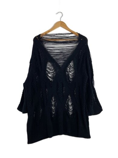 商品画像：ニット・セーター(厚手)/S/コットン/BLK/無地 1