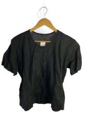 Tシャツ/M/リネン/BLK/無地