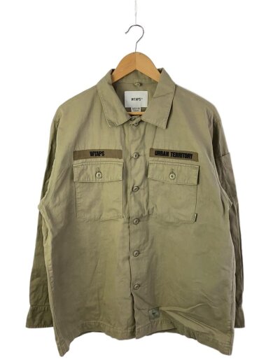 商品画像：長袖シャツ/3/コットン/KHK/無地/212BRDT-SHM02 1