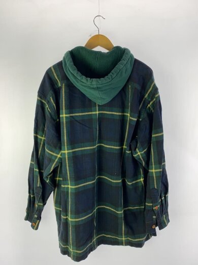 商品画像：ジップパーカー/L/コットン/GRN/チェック 2