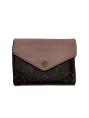 ポルト・フォイユ・ゾエ_モノグラム・キャンバス_ローズバレリーヌ/PVC/BRW/レディース