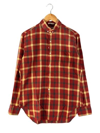 商品画像：長袖シャツ/M/コットン/RED/チェック/70S 1