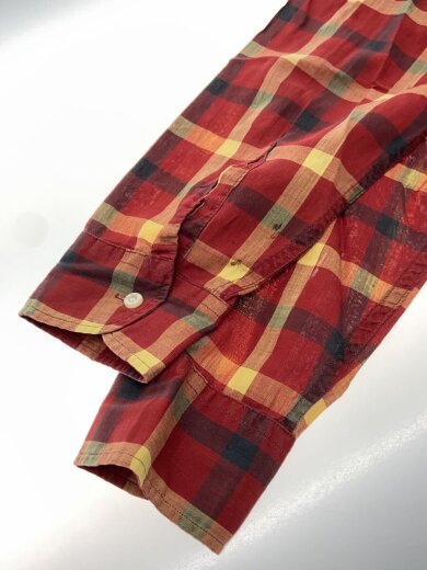 商品画像：長袖シャツ/M/コットン/RED/チェック/70S 4