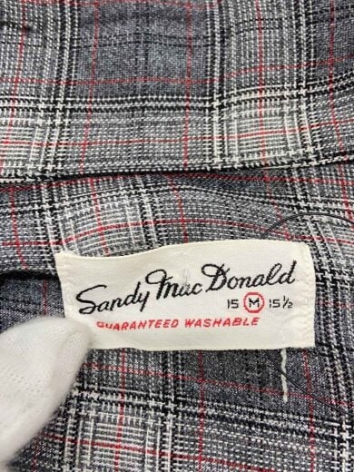 商品画像：SANDY MAC /長袖シャツ/M/レーヨン/GRY/チェック/60s// 3