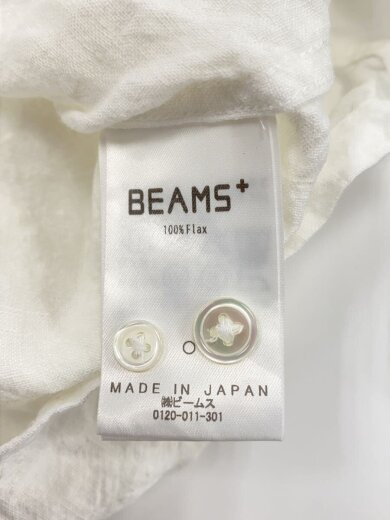 商品画像：半袖シャツ/M/リネン/ホワイト/無地/38-01-0128-139 4