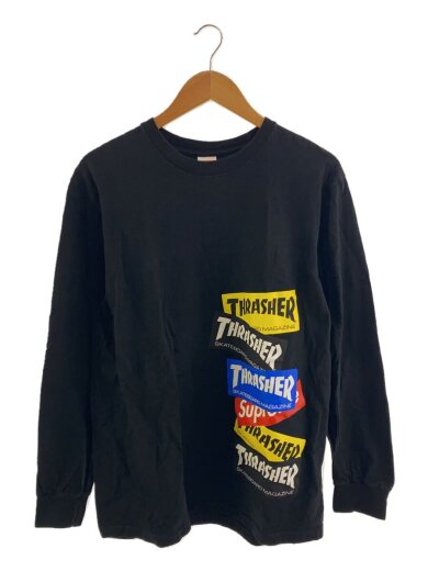 画像：Supreme × THRASHER長袖Tシャツ/M/コットン/BLK1