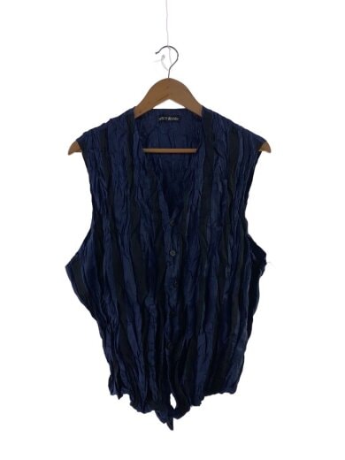 商品画像：シワ加工/ジレ/ベスト/2/ポリエステル/NVY/ME53FE174// 1