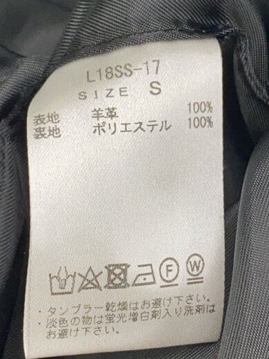 商品画像：シングルライダースジャケット/S/羊革/BLK/L18SS-17 4