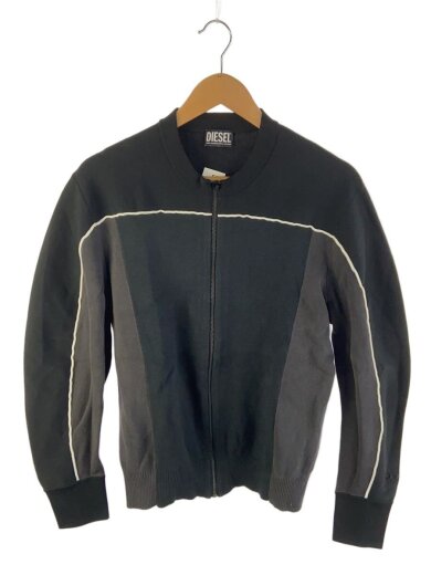 商品画像：ジップアップニットブルゾン/S/コットン/BLK/a08007 1