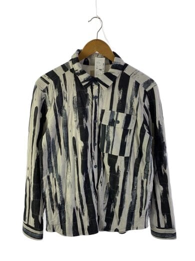 商品画像：長袖スナップシャツジャケット/M/ポリエステル/WHT/総柄/SW-20SU006 1