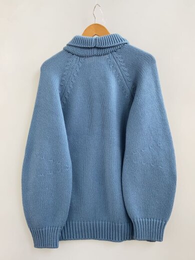 商品画像：ウールカシミアカウチンニット/ニット・セーター(厚手)/S/ウール/BLU/無地/4220800050// 2