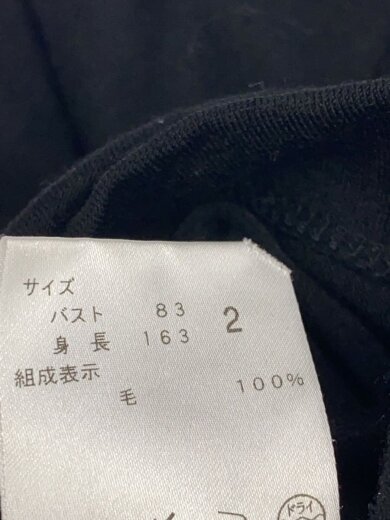 商品画像：デザインワンピース/半袖ワンピース/2/ウール/BLK/01-3305527// 4