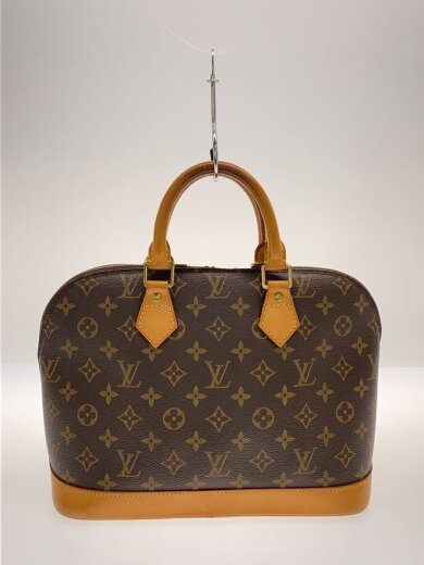 商品画像：1)アルマ_モノグラム・キャンバス_BRW/PVC/BRW/持ち手シミ有　底面シミ有 3