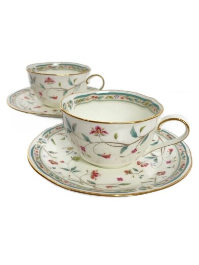 商品画像：カップ&ソーサー/2客セット/カップ2点/プレート2点/フローラル 1