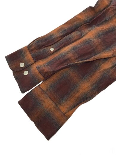 商品画像：M.GORDON/長袖シャツ/--/--/BRW/オンブレCK 5