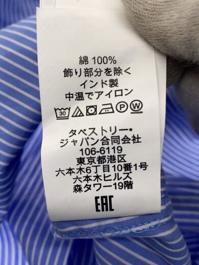 画像：COACH長袖シャツ/S/コットン/BLU/ストライプ/CGA594