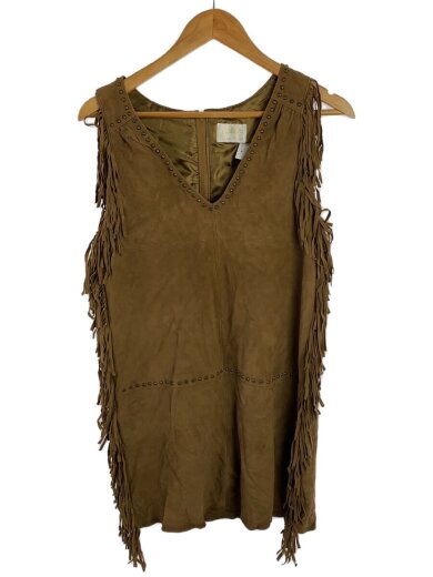 商品画像：ノースリーブワンピース/36/レザー/BRW/無地// 1