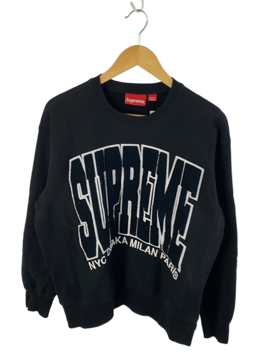 Supreme / 21FW/Cities Arc Crewneck/スウェット/S/コットン/BLK/無地