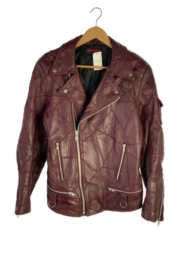 商品画像：ダブルライダースジャケット/L/牛革/BRD/無地/M7-24 1